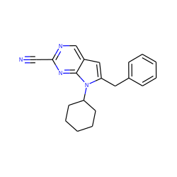 N#Cc1ncc2cc(Cc3ccccc3)n(C3CCCCC3)c2n1 ZINC000028958164