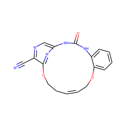 N#Cc1ncc2nc1OCC/C=C\COc1ccccc1NC(=O)N2 ZINC000028826127