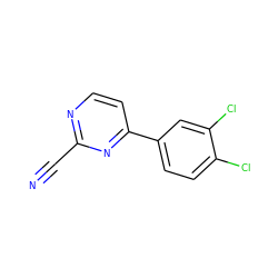 N#Cc1nccc(-c2ccc(Cl)c(Cl)c2)n1 ZINC000259002009