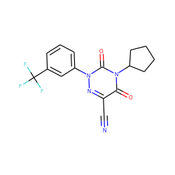 N#Cc1nn(-c2cccc(C(F)(F)F)c2)c(=O)n(C2CCCC2)c1=O ZINC000049785735