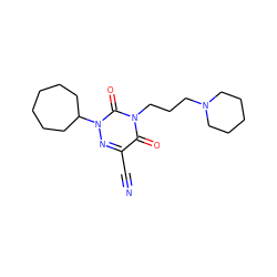 N#Cc1nn(C2CCCCCC2)c(=O)n(CCCN2CCCCC2)c1=O ZINC000049047398