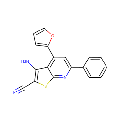 N#Cc1sc2nc(-c3ccccc3)cc(-c3ccco3)c2c1N ZINC000000405509