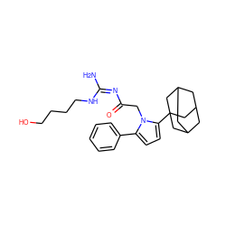 N/C(=N/C(=O)Cn1c(-c2ccccc2)ccc1C12CC3CC(CC(C3)C1)C2)NCCCCO ZINC000029130052