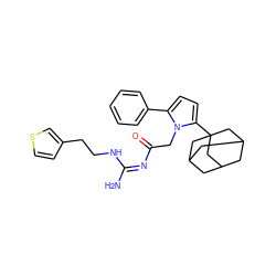 N/C(=N/C(=O)Cn1c(-c2ccccc2)ccc1C12CC3CC(CC(C3)C1)C2)NCCc1ccsc1 ZINC000029129638