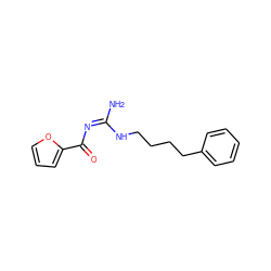 N/C(=N/C(=O)c1ccco1)NCCCCc1ccccc1 ZINC000026941894