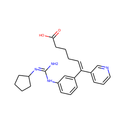 N/C(=N/C1CCCC1)Nc1cccc(/C(=C\CCCC(=O)O)c2cccnc2)c1 ZINC000013796599