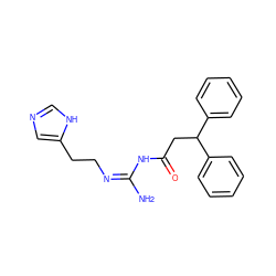 N/C(=N/CCc1cnc[nH]1)NC(=O)CC(c1ccccc1)c1ccccc1 ZINC000040973174