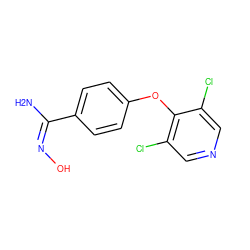 N/C(=N/O)c1ccc(Oc2c(Cl)cncc2Cl)cc1 ZINC000004394823