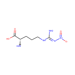 N/C(=N\[N+](=O)[O-])NCCC[C@H](N)C(=O)O ZINC000019796052