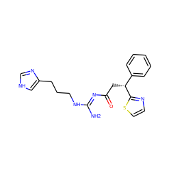 N/C(=N\C(=O)C[C@H](c1ccccc1)c1nccs1)NCCCc1c[nH]cn1 ZINC000040900803