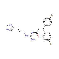 N/C(=N\C(=O)CC(c1ccc(Br)cc1)c1ccc(Br)cc1)NCCCc1c[nH]cn1 ZINC000044418385