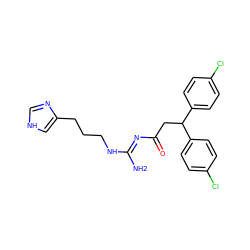 N/C(=N\C(=O)CC(c1ccc(Cl)cc1)c1ccc(Cl)cc1)NCCCc1c[nH]cn1 ZINC000040893470