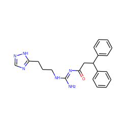 N/C(=N\C(=O)CC(c1ccccc1)c1ccccc1)NCCCc1ncn[nH]1 ZINC000169327559