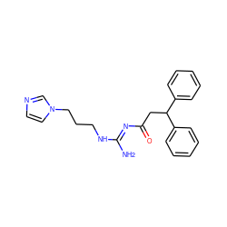 N/C(=N\C(=O)CC(c1ccccc1)c1ccccc1)NCCCn1ccnc1 ZINC000169327533