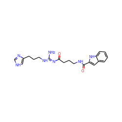 N/C(=N\C(=O)CCCNC(=O)c1cc2ccccc2[nH]1)NCCCc1c[nH]cn1 ZINC000040914958