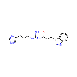 N/C(=N\C(=O)CCc1c[nH]c2ccccc12)NCCCc1c[nH]cn1 ZINC000040914232