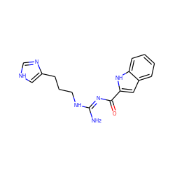 N/C(=N\C(=O)c1cc2ccccc2[nH]1)NCCCc1c[nH]cn1 ZINC000040914233