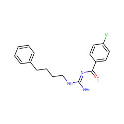 N/C(=N\C(=O)c1ccc(Cl)cc1)NCCCCc1ccccc1 ZINC000026846385