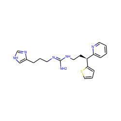 N/C(=N\CCCc1c[nH]cn1)NCC[C@@H](c1ccccn1)c1cccs1 ZINC000013816237