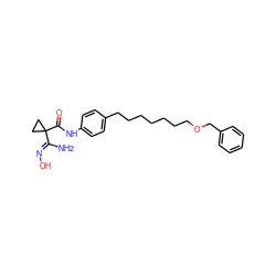 N/C(=N\O)C1(C(=O)Nc2ccc(CCCCCCCOCc3ccccc3)cc2)CC1 ZINC000142133703