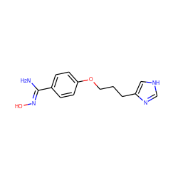 N/C(=N\O)c1ccc(OCCCc2c[nH]cn2)cc1 ZINC000013813102