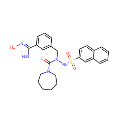 N/C(=N\O)c1cccc(CN(NS(=O)(=O)c2ccc3ccccc3c2)C(=O)N2CCCCCC2)c1 ZINC000006013366