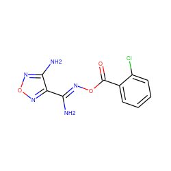 N/C(=N\OC(=O)c1ccccc1Cl)c1nonc1N ZINC000013143667