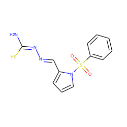 N/C(S)=N/N=C/c1cccn1S(=O)(=O)c1ccccc1 ZINC000013474207