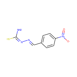 N/C(S)=N\N=C\c1ccc([N+](=O)[O-])cc1 ZINC000013571510