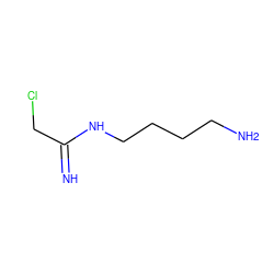 N=C(CCl)NCCCCN ZINC000104686683