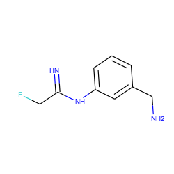 N=C(CF)Nc1cccc(CN)c1 ZINC000003826187