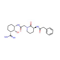 N=C(N)[C@@H]1CCC[C@H](NC(=O)CN2CCC[C@H](NC(=O)Cc3ccccc3)C2=O)[C@@H]1O ZINC000027521807