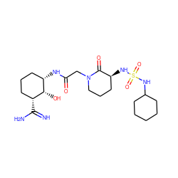 N=C(N)[C@@H]1CCC[C@H](NC(=O)CN2CCC[C@H](NS(=O)(=O)NC3CCCCC3)C2=O)[C@@H]1O ZINC000027520946