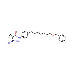 N=C(N)C1(C(=O)Nc2ccc(CCCCCCCOCc3ccccc3)cc2)CC1 ZINC000071316450