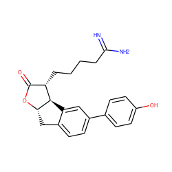 N=C(N)CCCC[C@H]1C(=O)O[C@H]2Cc3ccc(-c4ccc(O)cc4)cc3[C@@H]21 ZINC000027517222