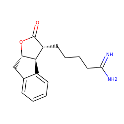 N=C(N)CCCC[C@H]1C(=O)O[C@H]2Cc3ccccc3[C@@H]21 ZINC000027517226