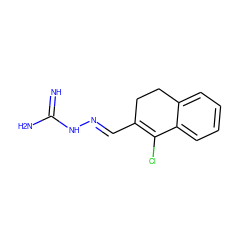 N=C(N)N/N=C/C1=C(Cl)c2ccccc2CC1 ZINC000040829053