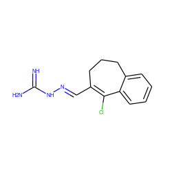 N=C(N)N/N=C/C1=C(Cl)c2ccccc2CCC1 ZINC000040848968