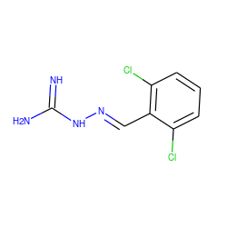 N=C(N)N/N=C/c1c(Cl)cccc1Cl ZINC000000001522