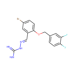 N=C(N)N/N=C/c1cc(Br)ccc1OCc1ccc(F)c(F)c1 ZINC000103194957