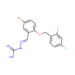 N=C(N)N/N=C/c1cc(Br)ccc1OCc1ccc(F)cc1F ZINC000028888687