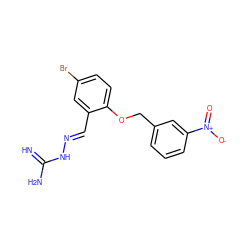 N=C(N)N/N=C/c1cc(Br)ccc1OCc1cccc([N+](=O)[O-])c1 ZINC000028888483