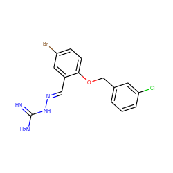 N=C(N)N/N=C/c1cc(Br)ccc1OCc1cccc(Cl)c1 ZINC000103175742