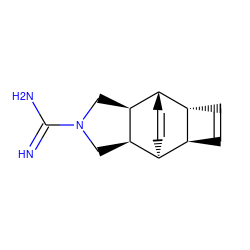 N=C(N)N1C[C@H]2[C@H]3C=C[C@H]([C@H]2C1)[C@@H]1C=C[C@@H]31 ZINC000261113680