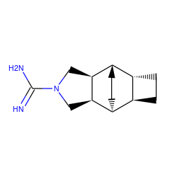 N=C(N)N1C[C@H]2[C@H]3CC[C@H]([C@H]2C1)[C@@H]1CC[C@@H]31 ZINC000261130131