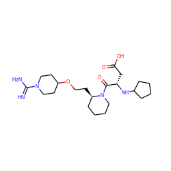 N=C(N)N1CCC(OCC[C@@H]2CCCCN2C(=O)[C@H](CC(=O)O)NC2CCCC2)CC1 ZINC000013473944