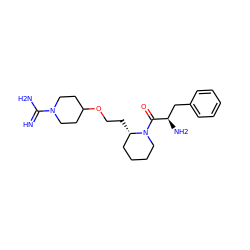 N=C(N)N1CCC(OCC[C@H]2CCCCN2C(=O)[C@H](N)Cc2ccccc2)CC1 ZINC000026500015