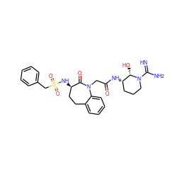 N=C(N)N1CCC[C@H](NC(=O)CN2C(=O)[C@H](NS(=O)(=O)Cc3ccccc3)CCc3ccccc32)[C@@H]1O ZINC000026574928