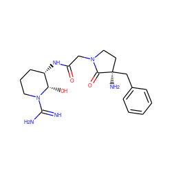 N=C(N)N1CCC[C@H](NC(=O)CN2CC[C@@](N)(Cc3ccccc3)C2=O)[C@@H]1O ZINC000026493850