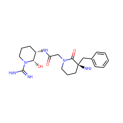 N=C(N)N1CCC[C@H](NC(=O)CN2CCC[C@@](N)(Cc3ccccc3)C2=O)[C@@H]1O ZINC000003953000